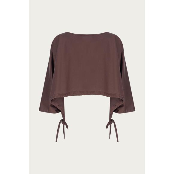 NEW ZEYNEP ARCAY oversized crop top in brown - Picture 2 of 5